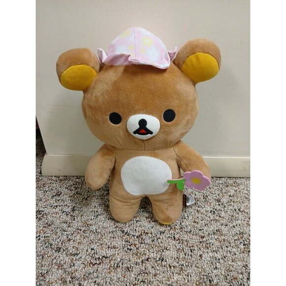 Rilakkuma 16" Plush Holding Flower EUC with Tags San-X 2016 - Picture 1 of 6
